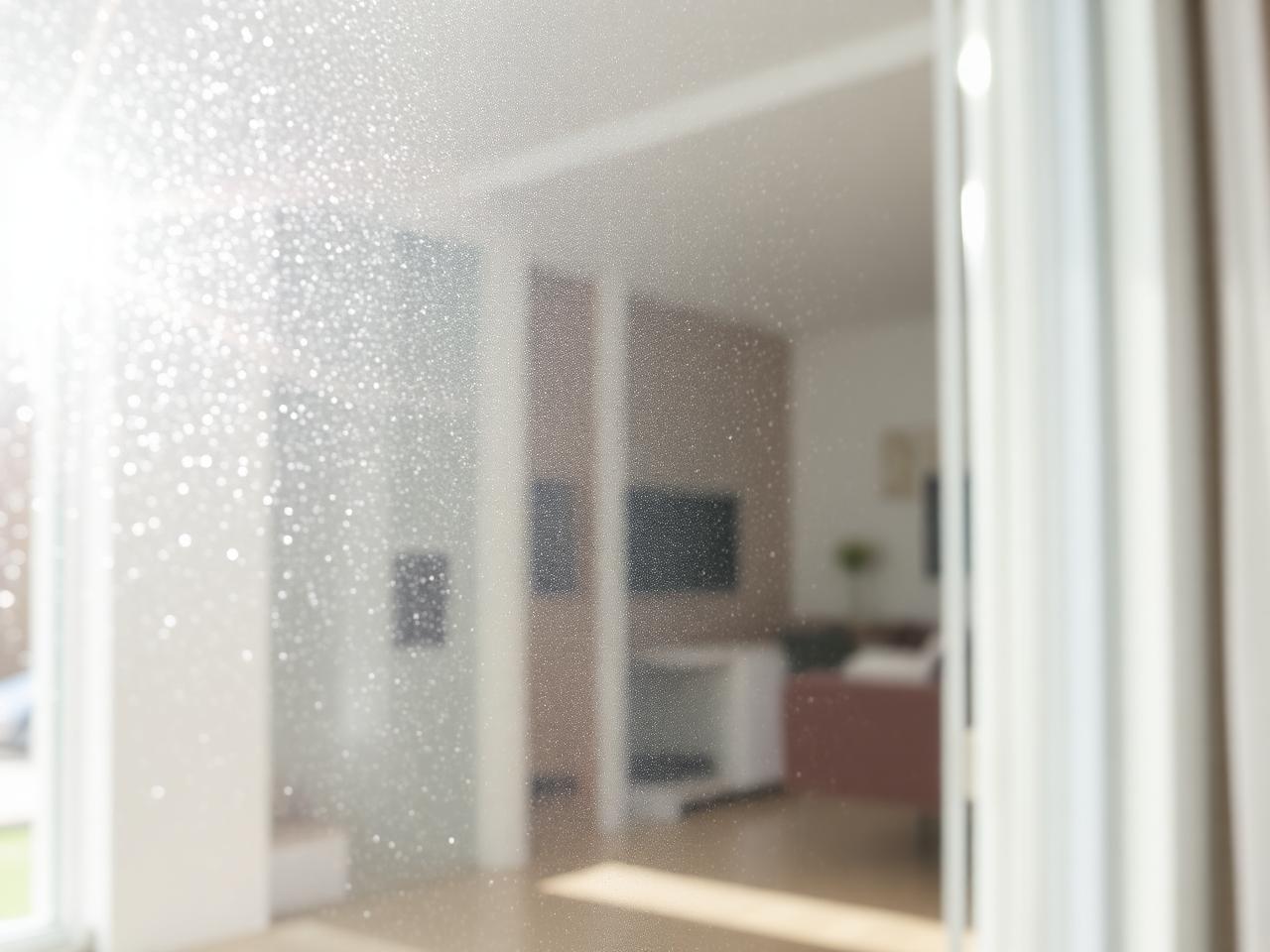 Crystal clear polished interior window glass
