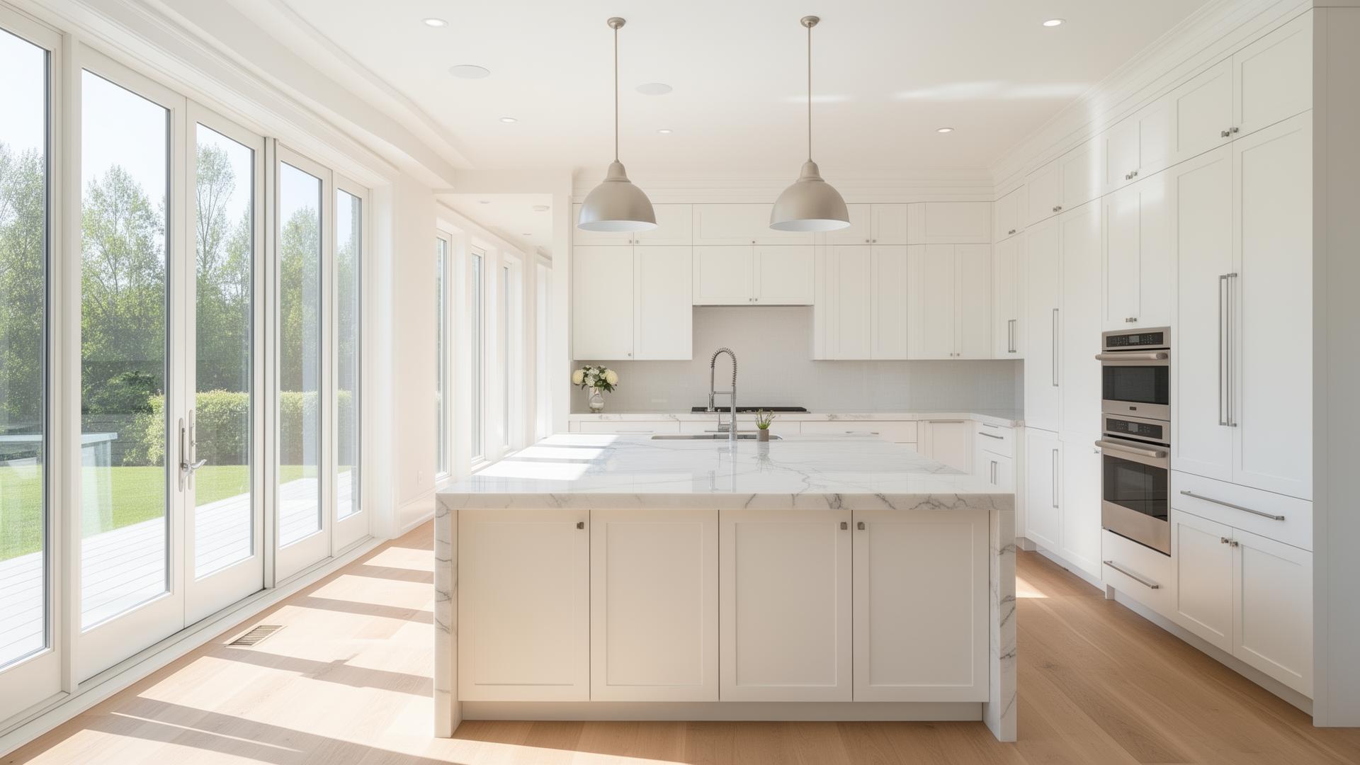 Pristine luxury kitchen interior after Knox Klean post-construction cleaning